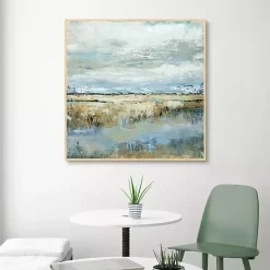 Kirklands Home Coastal Marsh Framed Canvas Art Print Blue Outlet