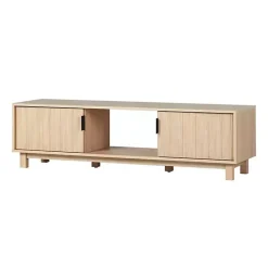 Kirklands Home Coastal Oak Fluted 2-Door Compact TV Sd Tan Hot