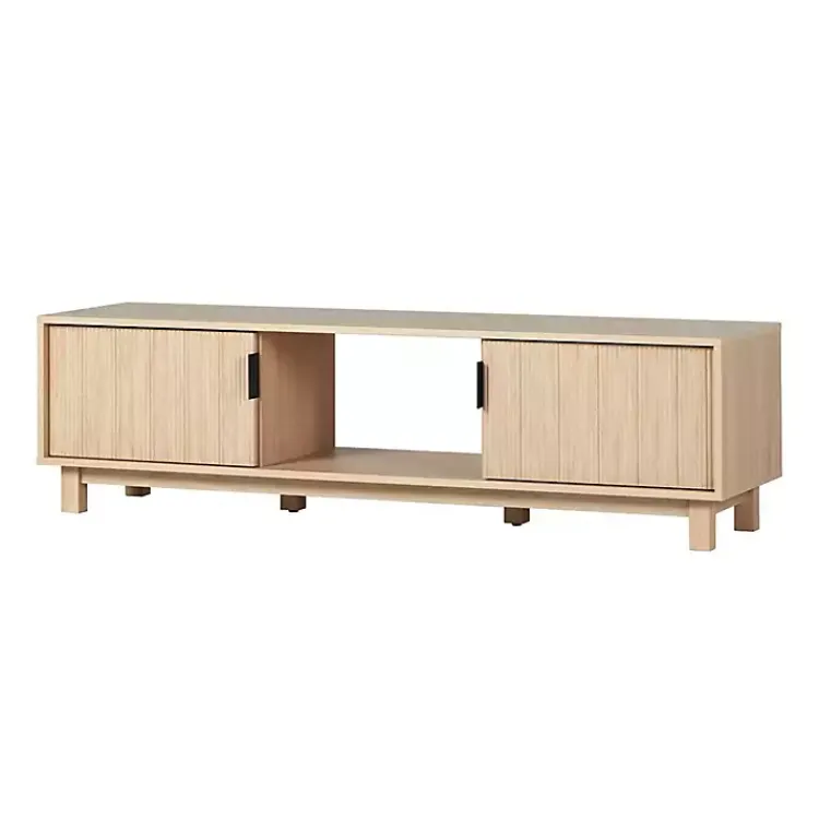 Kirklands Home Coastal Oak Fluted 2-Door Compact TV Sd Tan Hot