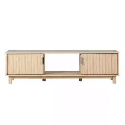 Kirklands Home Coastal Oak Fluted 2-Door Compact TV Sd Tan Hot
