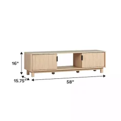 Kirklands Home Coastal Oak Fluted 2-Door Compact TV Sd Tan Hot
