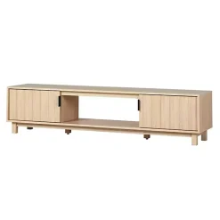 Kirklands Home Coastal Oak Fluted 2-Door TV Sd Tan Discount