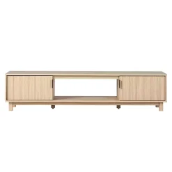 Kirklands Home Coastal Oak Fluted 2-Door TV Sd Tan Discount