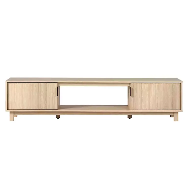 Kirklands Home Coastal Oak Fluted 2-Door TV Sd Tan Discount