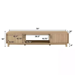 Kirklands Home Coastal Oak Fluted 2-Door TV Sd Tan Discount