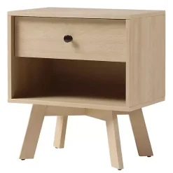 Kirklands Home Coastal Oak Wood Mid-century Modern Nightsd Tan Hot