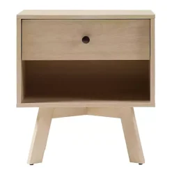 Kirklands Home Coastal Oak Wood Mid-century Modern Nightsd Tan Hot