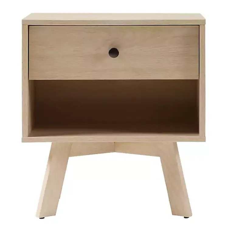 Kirklands Home Coastal Oak Wood Mid-century Modern Nightsd Tan Hot