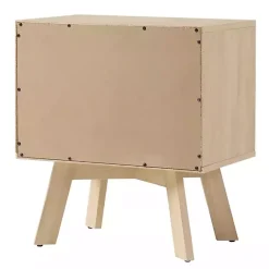 Kirklands Home Coastal Oak Wood Mid-century Modern Nightsd Tan Hot