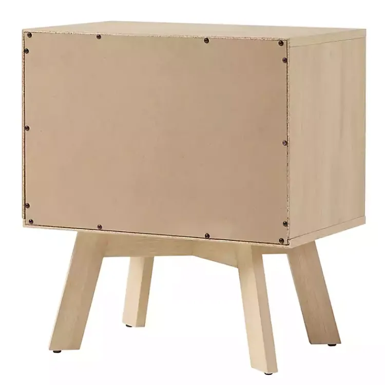 Kirklands Home Coastal Oak Wood Mid-century Modern Nightsd Tan Hot