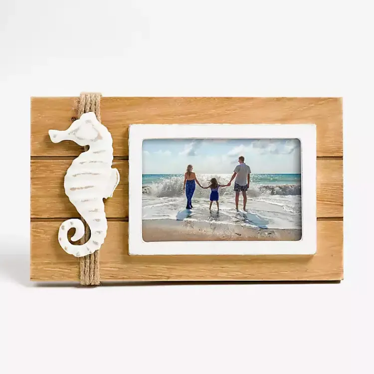 Picture Frames>Kirklands Home Coastal Seahorse Wooden Picture Frame, 4x6