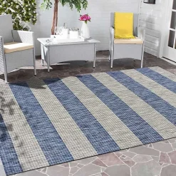Kirklands Home Coastal Stripes Indoor/Outdoor Area Rug, 5x7