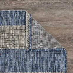 Kirklands Home Coastal Stripes Outdoor Area Rug, 7x9 New