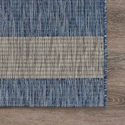 Kirklands Home Coastal Stripes Outdoor Area Rug, 7x9 New