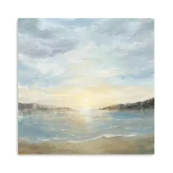 Kirklands Home Coastal Sunset Canvas Art Print, 30x30 in. Blue New