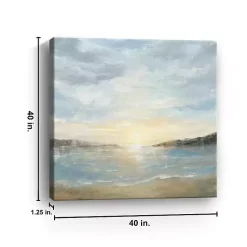 Kirklands Home Coastal Sunset Canvas Art Print, 40x40 in. Blue Hot