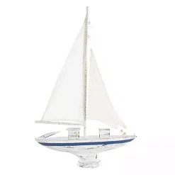 Statues & Figurines>Kirklands Home Coastal White and Blue Sailboat Statue