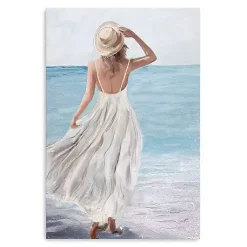 Kirklands Home Coastal Woman in White Canvas Art Print, 32x48 in. Best