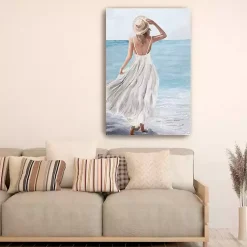 Kirklands Home Coastal Woman in White Canvas Art Print, 32x48 in. Best