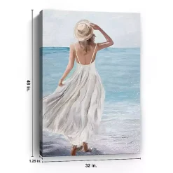 Kirklands Home Coastal Woman in White Canvas Art Print, 32x48 in. Best
