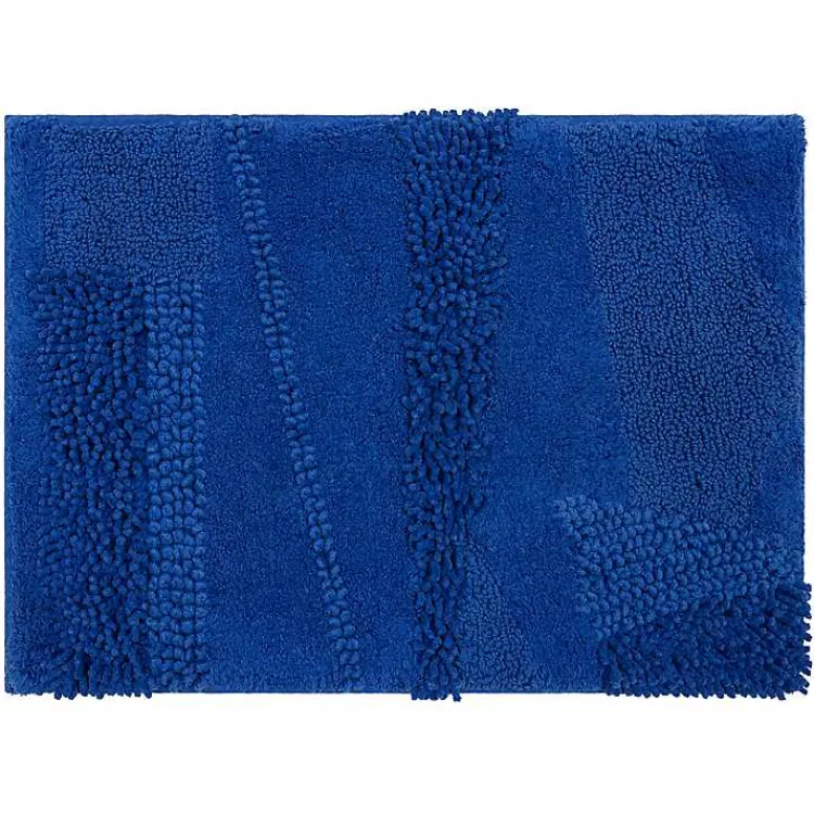 Kirklands Home Cobalt Asymmetrical Cotton Bath Mat Blue Sale