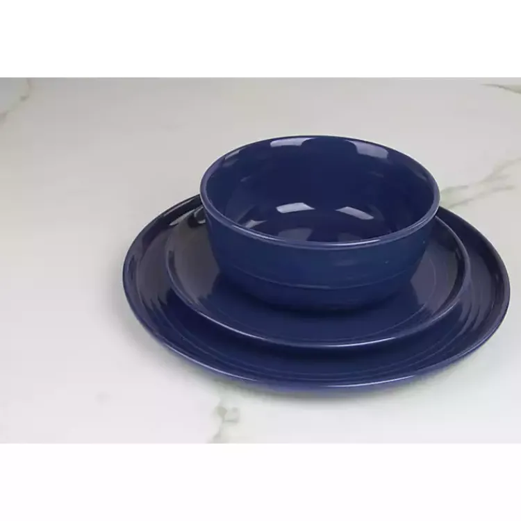 Kirklands Home Cobalt Linear Cereal Bowls, Set of 6 Blue New