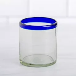 Kirklands Home Cobalt Rim Baja Rocks Glass Sale