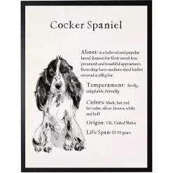 Kirklands Home Cocker Spaniel Facts Framed Wall Plaque Outlet