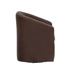 Kirklands Home Coco Velvet Swivel Barrel Accent Chair Brown