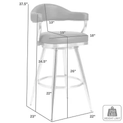 Kirklands Home Coffee Faux Leather Justin Swivel Counter Stool Brown New