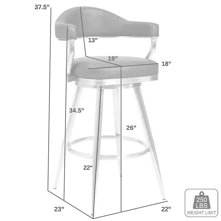 Kirklands Home Coffee Faux Leather Justin Swivel Counter Stool Brown New
