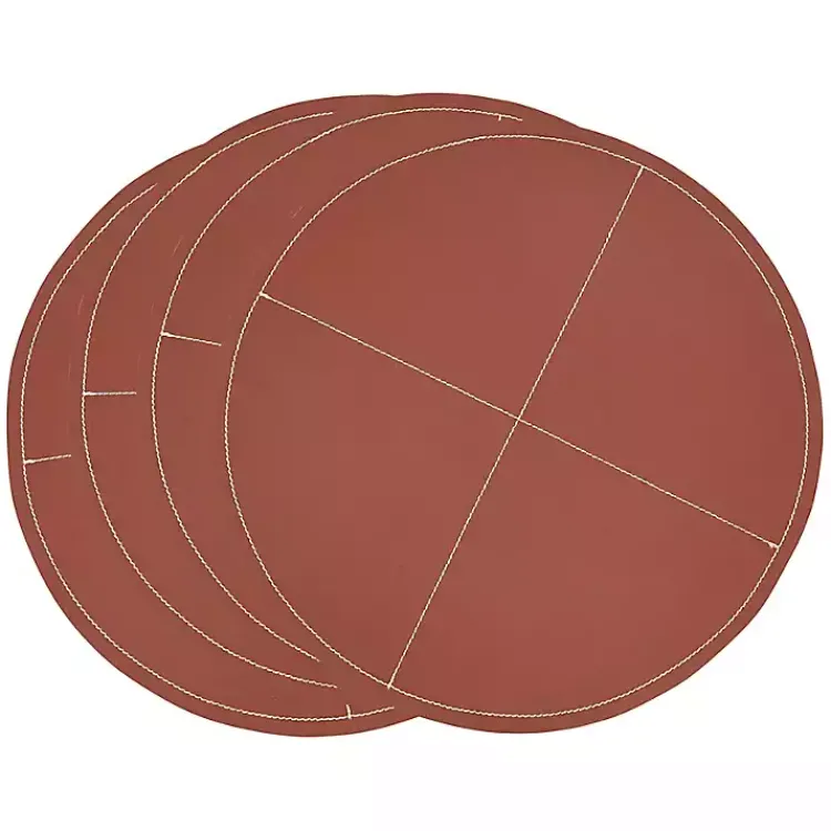 Kirklands Home Cognac Faux Leather Placemats, Set of 4 Brown Hot