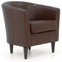 Kirklands Home Cognac Faux Leather Winslow Accent Chair Brown Discount