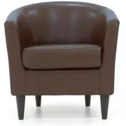 Kirklands Home Cognac Faux Leather Winslow Accent Chair Brown Discount