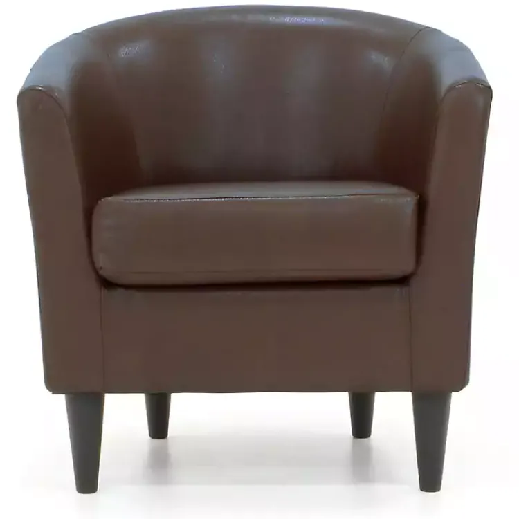 Kirklands Home Cognac Faux Leather Winslow Accent Chair Brown Discount
