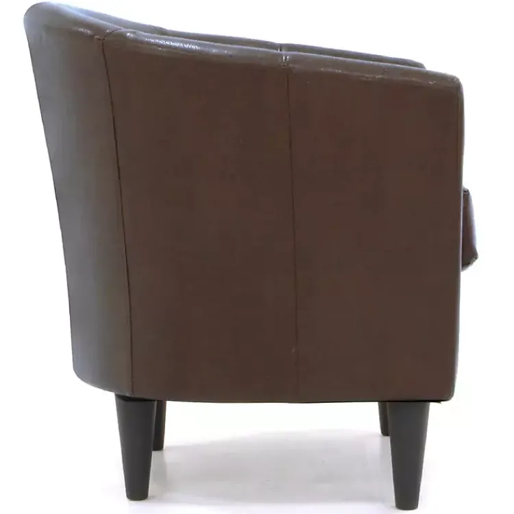 Kirklands Home Cognac Faux Leather Winslow Accent Chair Brown Discount