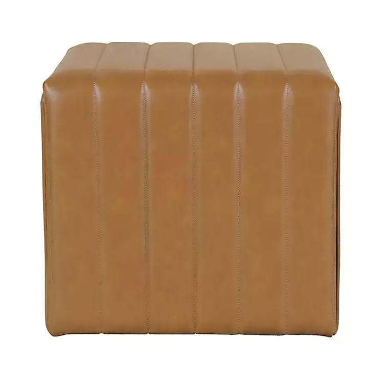 Kirklands Home Cognac Leather Arch Ottoman Brown Clearance