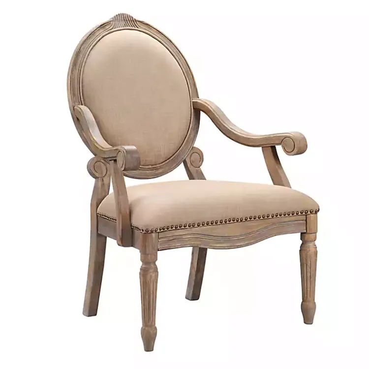 Kirklands Home Coley Beige Linen Armchair Tan Best