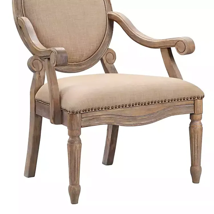 Kirklands Home Coley Beige Linen Armchair Tan Best