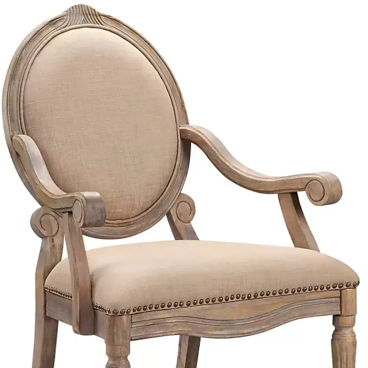 Kirklands Home Coley Beige Linen Armchair Tan Best