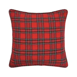 Christmas Pillows>Kirklands Home Collie Plaid Christmas Pillow Red