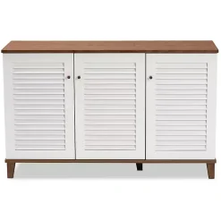 Kirklands Home Collier Two-Tone 3-Door Shoe Storage Cabinet New