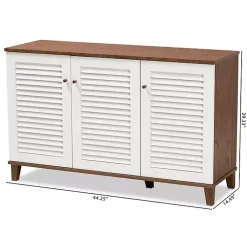 Kirklands Home Collier Two-Tone 3-Door Shoe Storage Cabinet New