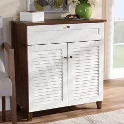 Kirklands Home Collier Two-Tone Drawer Shoe Storage Cabinet Sale