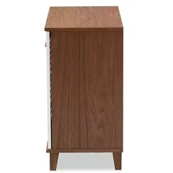 Kirklands Home Collier Two-Tone Slatted Shoe Storage Cabinet Outlet