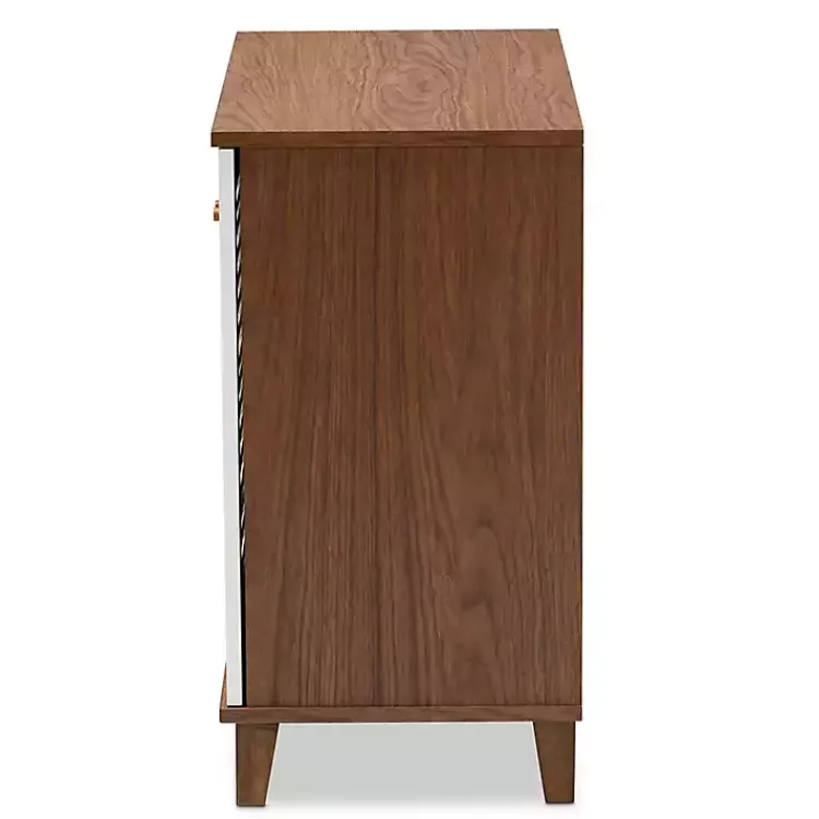 Kirklands Home Collier Two-Tone Slatted Shoe Storage Cabinet Outlet