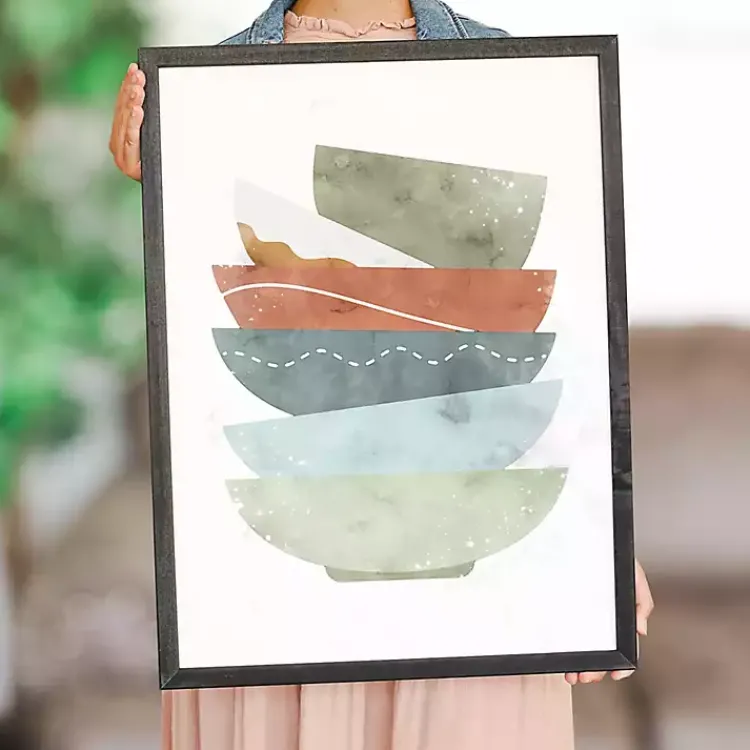 Kirklands Home Colorful Bowls Framed Art Print Multir New