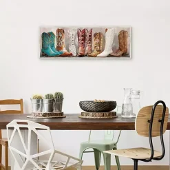 Kirklands Home Colorful Cowgirl Boots Framed Canvas Art Print Outlet