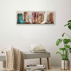 Kirklands Home Colorful Cowgirl Boots Framed Canvas Art Print Outlet