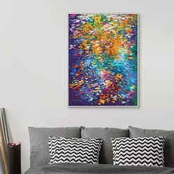 Kirklands Home Colorful Dance of Leaves Framed Canvas Art Print Best